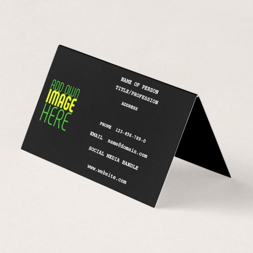 MODERN EDITABLE SIMPLE BLACK IMAGE TEXT TEMPLATE BUSINESS CARD