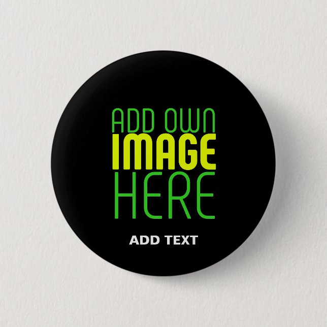 MODERN EDITABLE SIMPLE BLACK IMAGE TEXT TEMPLATE BUTTON (Front)