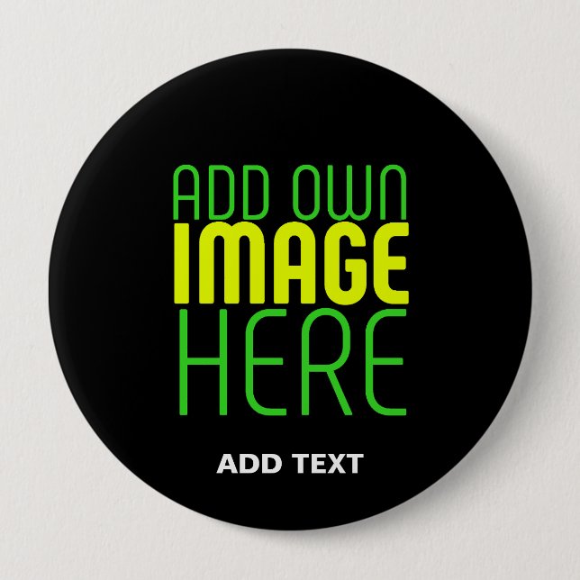 MODERN EDITABLE SIMPLE BLACK IMAGE TEXT TEMPLATE BUTTON (Front)
