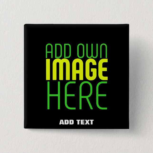 MODERN EDITABLE SIMPLE BLACK IMAGE TEXT TEMPLATE BUTTON (Front)