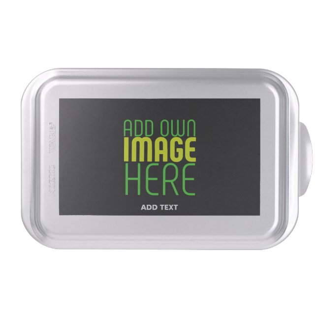 MODERN EDITABLE SIMPLE BLACK IMAGE TEXT TEMPLATE CAKE PAN (Front)
