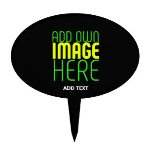 MODERN EDITABLE SIMPLE BLACK IMAGE TEXT TEMPLATE CAKE TOPPER