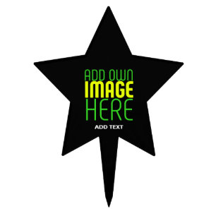 MODERN EDITABLE SIMPLE BLACK IMAGE TEXT TEMPLATE CAKE TOPPER