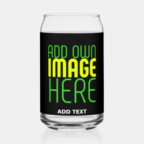 MODERN EDITABLE SIMPLE BLACK IMAGE TEXT TEMPLATE CAN GLASS