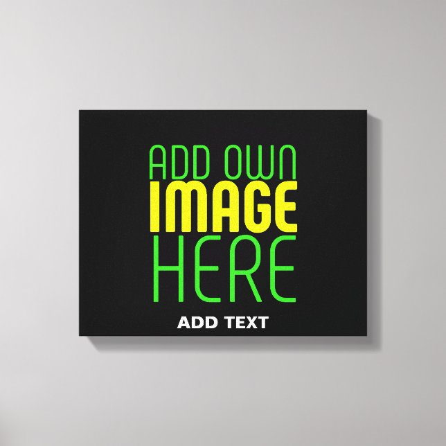 MODERN EDITABLE SIMPLE BLACK IMAGE TEXT TEMPLATE CANVAS PRINT (Front)