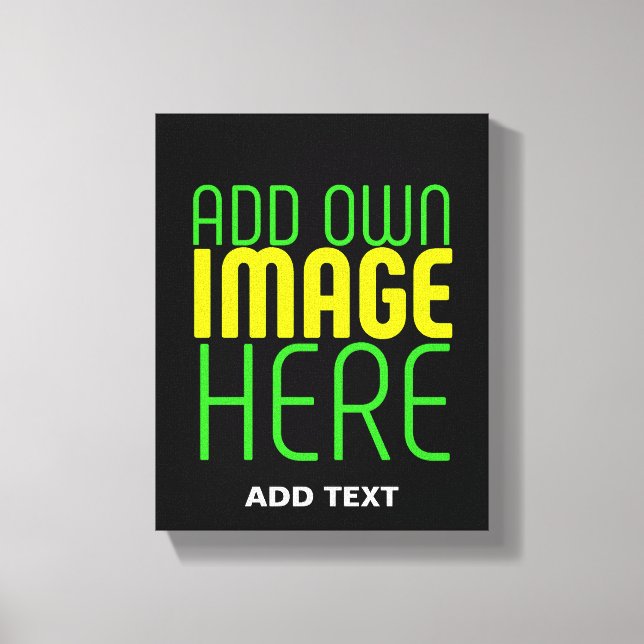 MODERN EDITABLE SIMPLE BLACK IMAGE TEXT TEMPLATE CANVAS PRINT (Front)