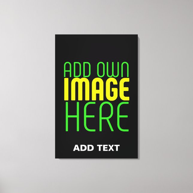 MODERN EDITABLE SIMPLE BLACK IMAGE TEXT TEMPLATE CANVAS PRINT (Front)