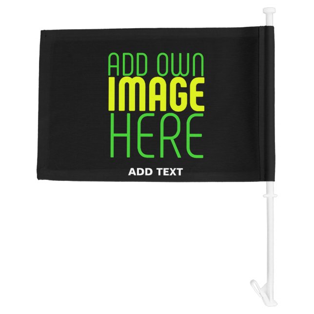 MODERN EDITABLE SIMPLE BLACK IMAGE TEXT TEMPLATE CAR FLAG (Back)