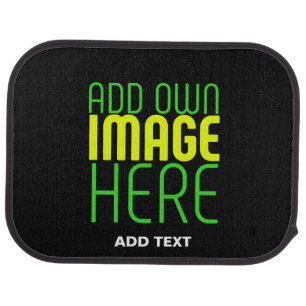 MODERN EDITABLE SIMPLE BLACK IMAGE TEXT TEMPLATE CAR FLOOR MAT