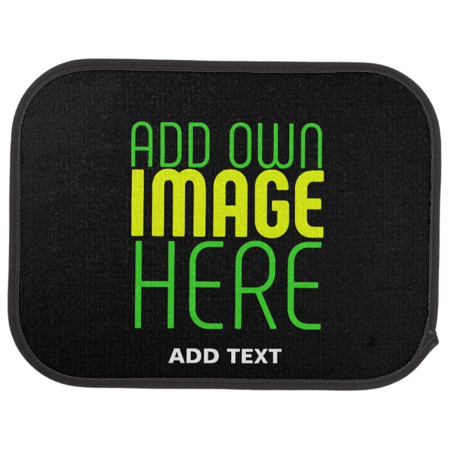 MODERN EDITABLE SIMPLE BLACK IMAGE TEXT TEMPLATE CAR FLOOR MAT (Rear)