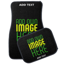 MODERN EDITABLE SIMPLE BLACK IMAGE TEXT TEMPLATE CAR FLOOR MAT