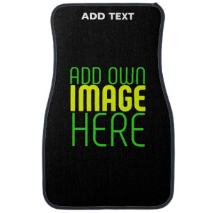 MODERN EDITABLE SIMPLE BLACK IMAGE TEXT TEMPLATE CAR FLOOR MAT