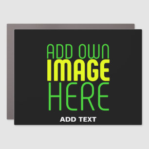 MODERN EDITABLE SIMPLE BLACK IMAGE TEXT TEMPLATE CAR MAGNET