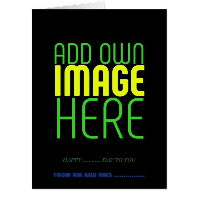 MODERN EDITABLE SIMPLE BLACK IMAGE TEXT TEMPLATE CARD (Front)