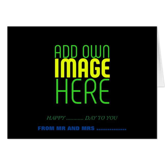 MODERN EDITABLE SIMPLE BLACK IMAGE TEXT TEMPLATE CARD (Front Horizontal)