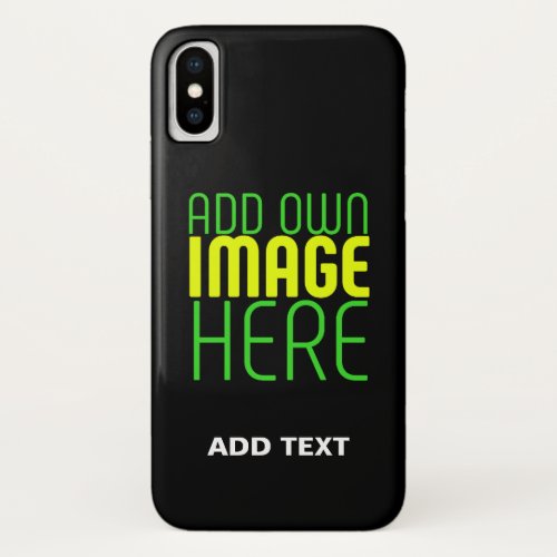 MODERN EDITABLE SIMPLE BLACK IMAGE TEXT TEMPLATE iPhone XS CASE