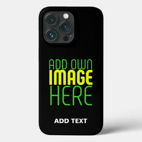 MODERN EDITABLE SIMPLE BLACK IMAGE TEXT TEMPLATE iPhone 13 PRO CASE