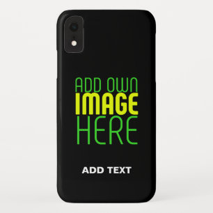 MODERN EDITABLE SIMPLE BLACK IMAGE TEXT TEMPLATE iPhone XR CASE
