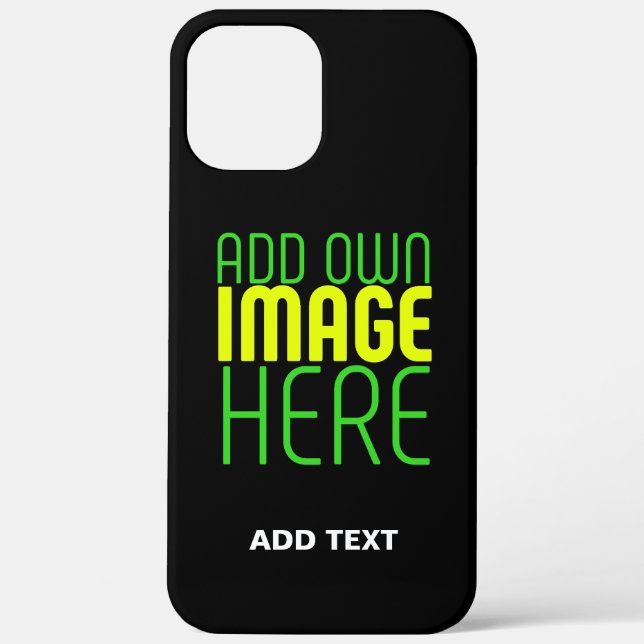 MODERN EDITABLE SIMPLE BLACK IMAGE TEXT TEMPLATE Case-Mate iPhone CASE (Back)