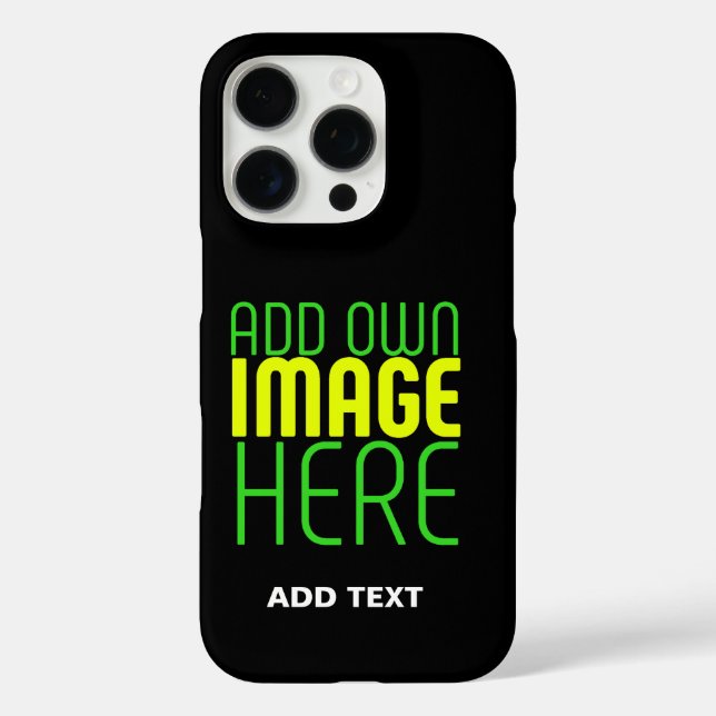MODERN EDITABLE SIMPLE BLACK IMAGE TEXT TEMPLATE Case-Mate iPhone CASE (Back)