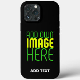 MODERN EDITABLE SIMPLE BLACK IMAGE TEXT TEMPLATE iPhone 13 PRO MAX CASE