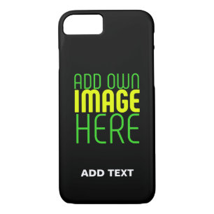 MODERN EDITABLE SIMPLE BLACK IMAGE TEXT TEMPLATE iPhone 8/7 CASE