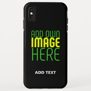 MODERN EDITABLE SIMPLE BLACK IMAGE TEXT TEMPLATE iPhone XS MAX CASE