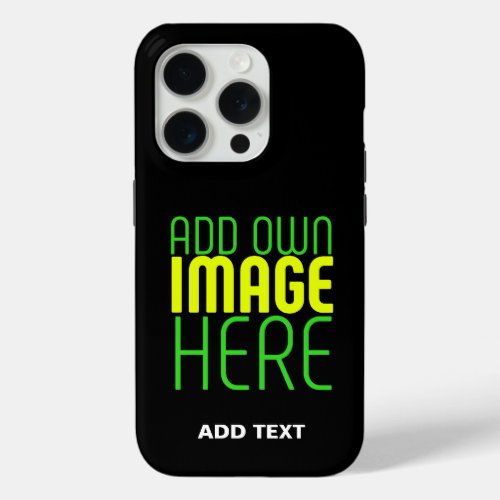 MODERN EDITABLE SIMPLE BLACK IMAGE TEXT TEMPLATE iPhone 15 PRO CASE