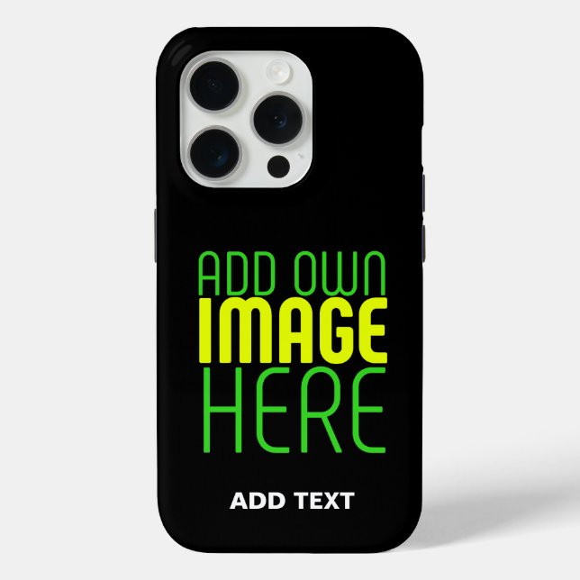 MODERN EDITABLE SIMPLE BLACK IMAGE TEXT TEMPLATE Case-Mate iPhone CASE (Back)