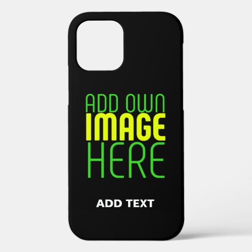 MODERN EDITABLE SIMPLE BLACK IMAGE TEXT TEMPLATE iPhone 12 PRO CASE