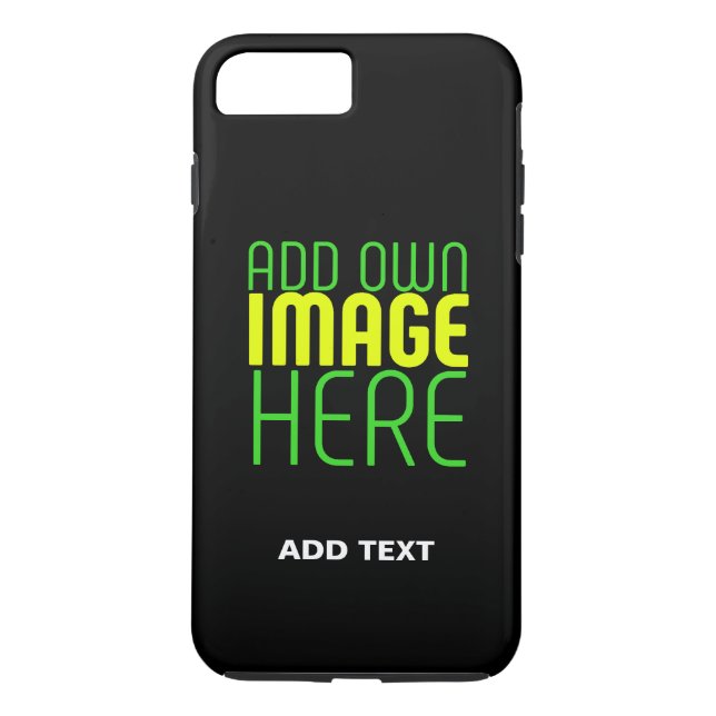 MODERN EDITABLE SIMPLE BLACK IMAGE TEXT TEMPLATE Case-Mate iPhone CASE (Back)