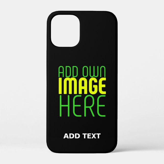 MODERN EDITABLE SIMPLE BLACK IMAGE TEXT TEMPLATE Case-Mate iPhone CASE (Back)