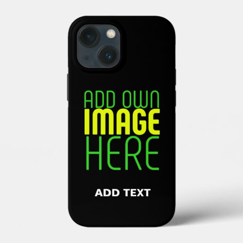 MODERN EDITABLE SIMPLE BLACK IMAGE TEXT TEMPLATE iPhone 13 MINI CASE