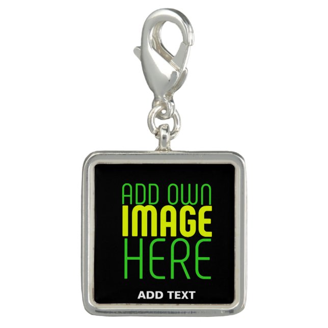 MODERN EDITABLE SIMPLE BLACK IMAGE TEXT TEMPLATE CHARM (Front)