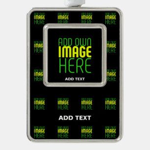 MODERN EDITABLE SIMPLE BLACK IMAGE TEXT TEMPLATE CHRISTMAS ORNAMENT