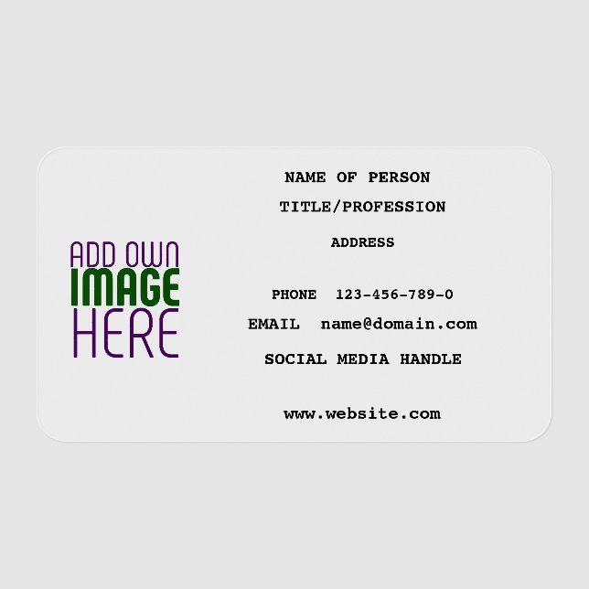 MODERN EDITABLE SIMPLE BLACK IMAGE TEXT TEMPLATE CLEAR BUSINESS CARDS (Front)