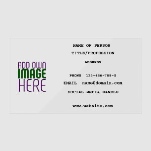 MODERN EDITABLE SIMPLE BLACK IMAGE TEXT TEMPLATE CLEAR BUSINESS CARDS