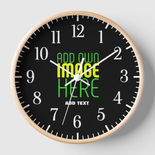 MODERN EDITABLE SIMPLE BLACK IMAGE TEXT TEMPLATE CLOCK