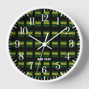 MODERN EDITABLE SIMPLE BLACK IMAGE TEXT TEMPLATE CLOCK