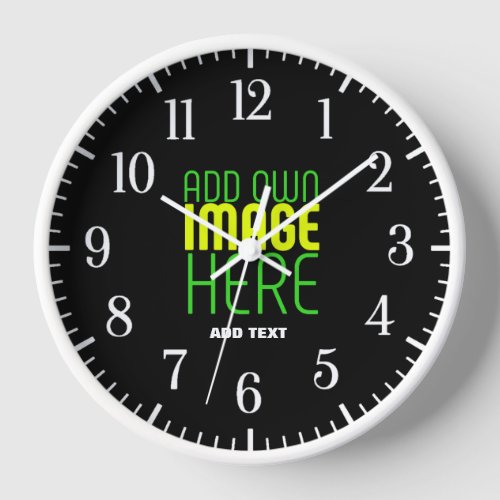 MODERN EDITABLE SIMPLE BLACK IMAGE TEXT TEMPLATE CLOCK