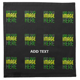 MODERN EDITABLE SIMPLE BLACK IMAGE TEXT TEMPLATE CLOTH NAPKIN
