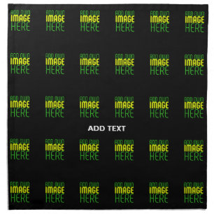 MODERN EDITABLE SIMPLE BLACK IMAGE TEXT TEMPLATE CLOTH NAPKIN