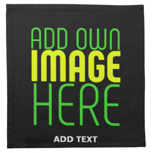 MODERN EDITABLE SIMPLE BLACK IMAGE TEXT TEMPLATE CLOTH NAPKIN