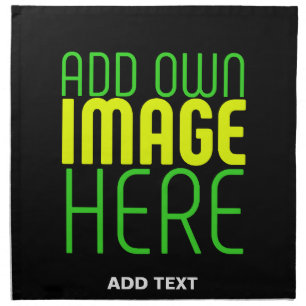MODERN EDITABLE SIMPLE BLACK IMAGE TEXT TEMPLATE CLOTH NAPKIN