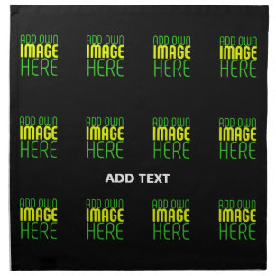 MODERN EDITABLE SIMPLE BLACK IMAGE TEXT TEMPLATE CLOTH NAPKIN