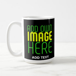 MODERN EDITABLE SIMPLE BLACK IMAGE TEXT TEMPLATE COFFEE MUG