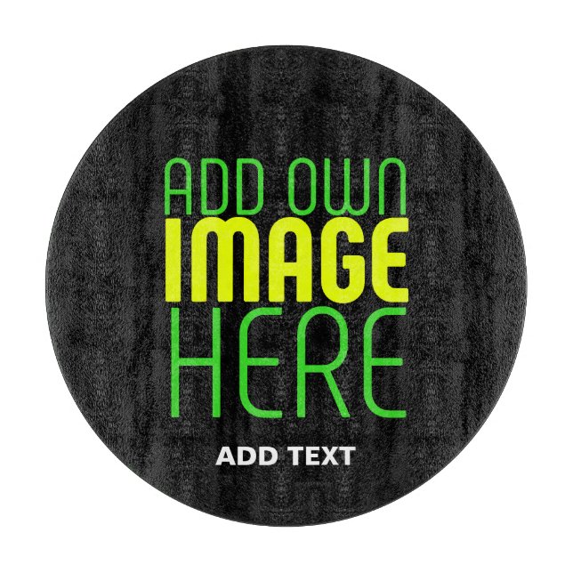 MODERN EDITABLE SIMPLE BLACK IMAGE TEXT TEMPLATE CUTTING BOARD (Front)