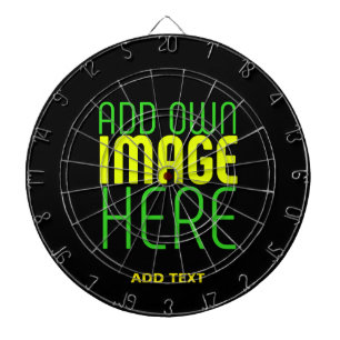 MODERN EDITABLE SIMPLE BLACK IMAGE TEXT TEMPLATE DART BOARD