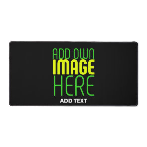 MODERN EDITABLE SIMPLE BLACK IMAGE TEXT TEMPLATE DESK MAT