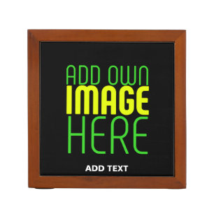 MODERN EDITABLE SIMPLE BLACK IMAGE TEXT TEMPLATE DESK ORGANIZER